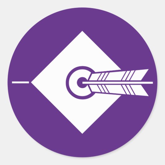 矢印がターゲットシールとラベルに当たる ラウンドシール (正面)