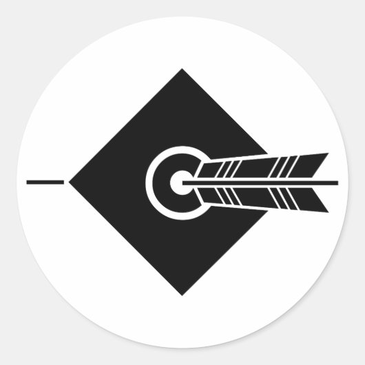 矢印がターゲットシールとラベルに当たる ラウンドシール (正面)