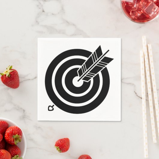 矢印がラウンドターゲット紙&パーティーナプキンスをヒット スタンダードカクテルナプキン (インサイチュ)