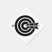 矢印がラウンドターゲット紙&パーティーナプキンスをヒット スタンダードカクテルナプキン (角)