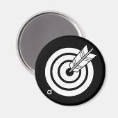 矢印が丸いターゲット磁石に当たった マグネット (正面/裏面)