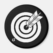 矢印が丸いターゲット磁石に当たった マグネット (正面)