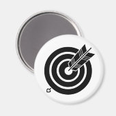 矢印が丸いターゲット磁石に当たった マグネット (正面/裏面)
