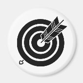 矢印が丸いターゲット磁石に当たった マグネット (正面)