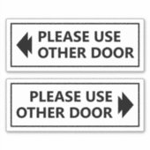 矢印が白い他のドアサインを使用する シール (正面)