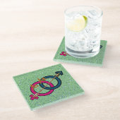 '矢印として'ロゴ ガラスコースター (アングル)