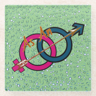 '矢印として'ロゴ ガラスコースター