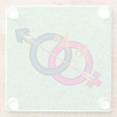 '矢印として'ロゴ ガラスコースター (裏面)