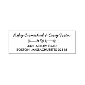 矢印とハートロマンチックな名前とアドレス セルフインキングスタンプ (デザイン)