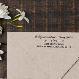 矢印とハートロマンチックな名前とアドレス セルフインキングスタンプ