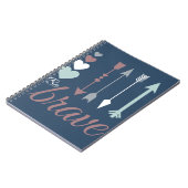 矢印とハート付きBeBraveノートブック ノートブック (左側)