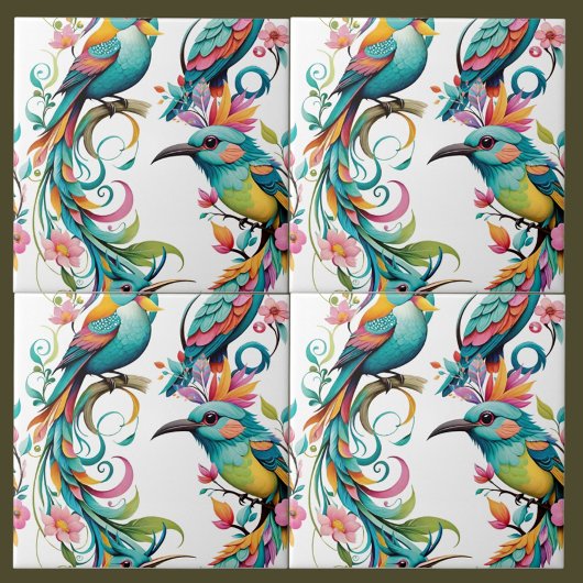 矢印とフローラ タイル