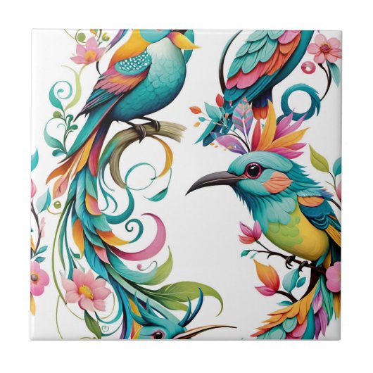 矢印とフローラ タイル (正面)