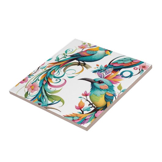 矢印とフローラ タイル (側面)