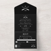 矢印とモノグラ結婚ム | ブラック オールインワン招待状 (内側)