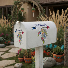 矢印と羽のメールボックスアドレスステッカー シール