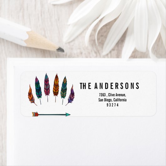 矢印と羽 ラベル (インサイチュ)