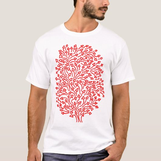 矢印のツリー – 赤（点灯） Tシャツ (正面)