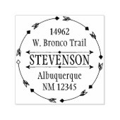 矢印の円カスタム差出人住所スタンプ セルフインキングスタンプ (デザイン)