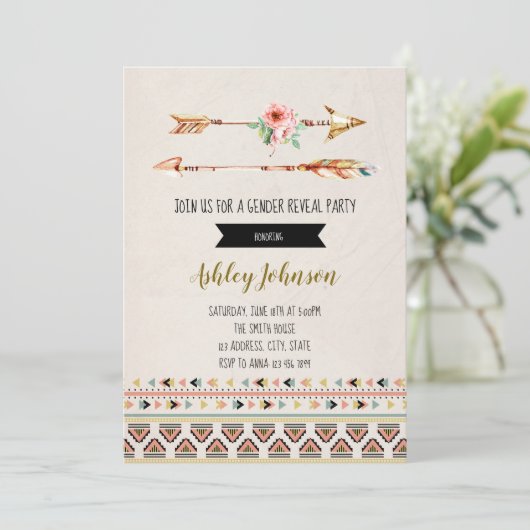 矢印の性別の明示パーティの招待状 招待状 (スタンド正面)