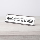 矢印の方向とカスタム文字 – 指離れ示 デスクネームプレート (正面)