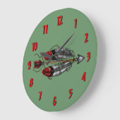 矢印の順序~緑/赤 ラージ壁時計 (傾斜)