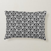 矢印の黒と白の幾何学的パターン アクセントクッション (裏面)