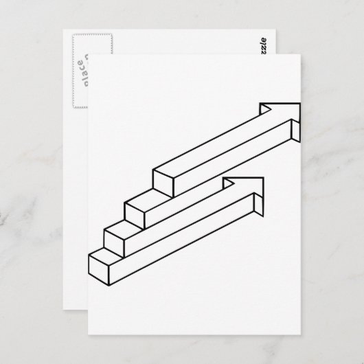 矢印または階段の視覚錯覚 ポストカード (正面/裏面)