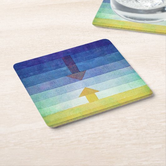 矢印を使用したグラデーション、ポール・クレー スクエアペーパーコースター (アングル)