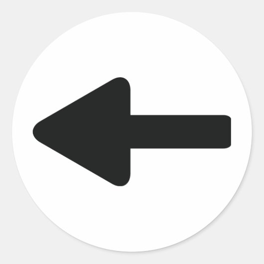 矢印ア離れアイコン ラウンドシール (正面)