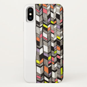 矢印インクパタモダンーン抽象芸術トライバル iPhone X ケース