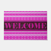 矢印インラインピンクウェルカムドアマット ドアマット (正面)