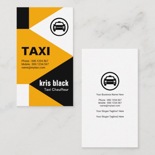 矢印エレガント三角タクシーサービス 名刺 (正面/裏面)
