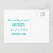 矢印タイポグラフィ日付はがき、アクアを保存 案内ポストカード (裏面)