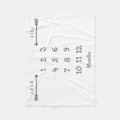 矢印ツインモダンマイルストーンベビーブランケット フリースブランケット (正面)