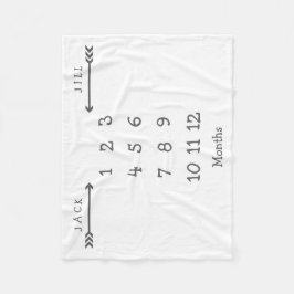 矢印ツインモダンマイルストーンベビーブランケット フリースブランケット