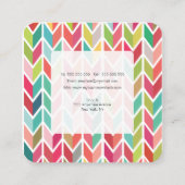 矢印パターアステカン美容師テンプレート スクエア名刺 (裏面)