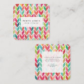 矢印パターアステカン美容師テンプレート スクエア名刺 (正面/裏面)