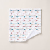 矢印パターン バスタオルセット (ウォッシュタオル)