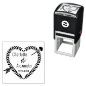 矢印ピアスハートリース#2カップル名日付 セルフインキングスタンプ (インサイチュ)