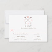 矢印ピンクハート- RSVP & Dinner Choice (正面)