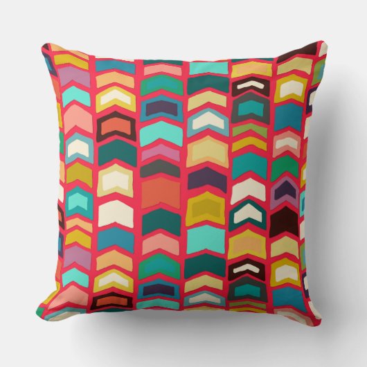 矢印ポップ・アートの赤 クッション (正面)