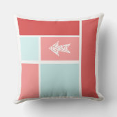 矢印ミッドセンチュリーアクアレッドロースターカラーブロック クッション (裏面)