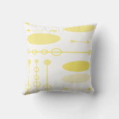 矢印ミッドセンチュリー黄色の矢印と円 クッション (裏面)