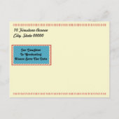 矢印モダンとリボンの卒業日付の保存 案内ポストカード (裏面)