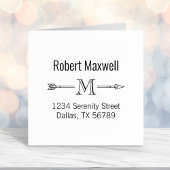 矢印モノグラムイニシャルアドレス セルフインキングスタンプ