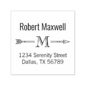 矢印モノグラムイニシャルアドレス セルフインキングスタンプ (デザイン)