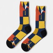 矢印付き抽象幾何パターン ソックス (左)