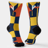 矢印付き抽象幾何パターン ソックス (傾斜あり)