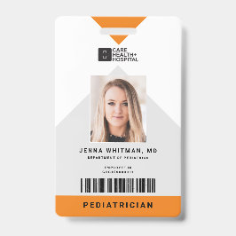 矢印医療スタッフID +バーコード縦 バッジ